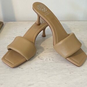 Vince Camuto Tan Heeled Mules